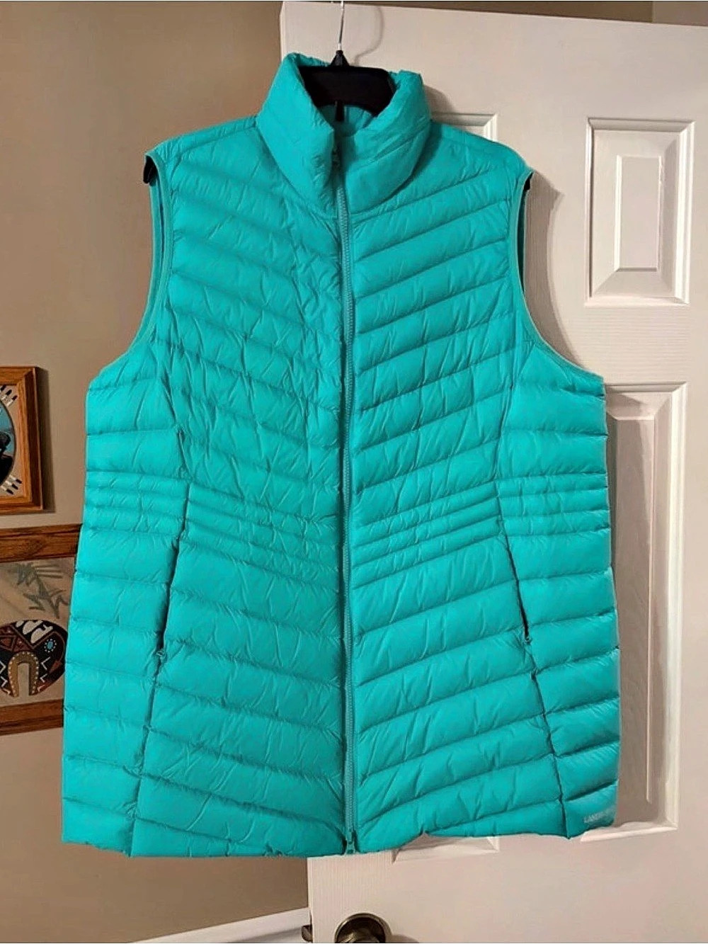 Lands' End Quilted Puffer Vest in Blue Size 1X Like New worn once
